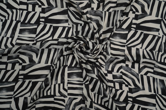 HEAVY SATIN GEORGETTE - Cream base