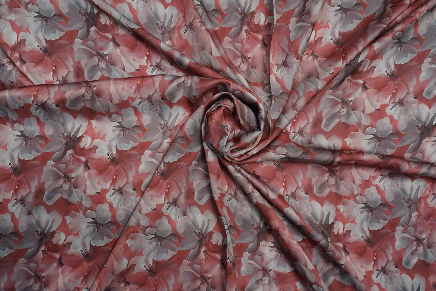 HEAVY SATIN GEORGETTE - Rust Wine base