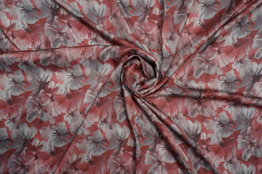 HEAVY SATIN GEORGETTE - Rust Wine base