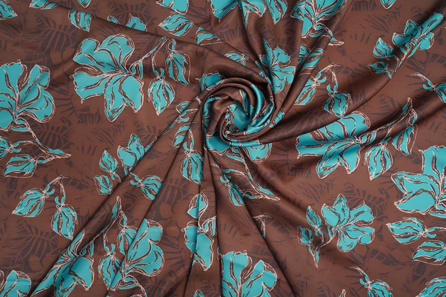 HEAVY SATIN GEORGETTE - Rich Chocolate Brown base