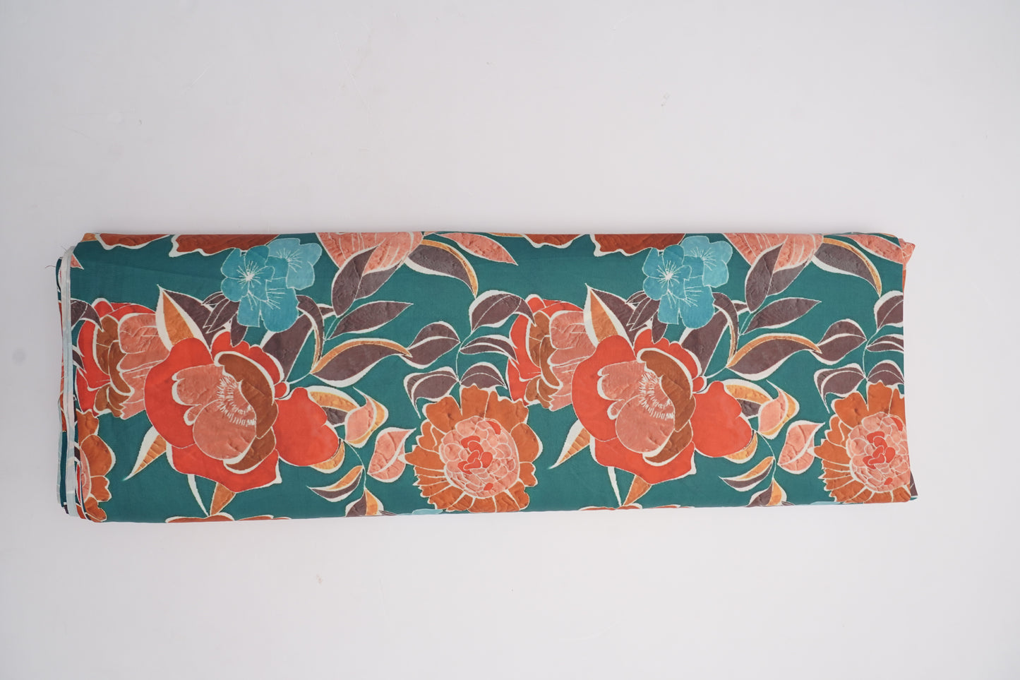 FIONA DIGITAL - Teal green base with bright rust orange