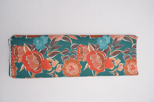 FIONA DIGITAL - Teal green base with bright rust orange