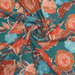 FIONA DIGITAL - Teal green base with bright rust orange