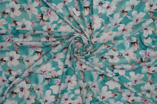 FIONA DIGITAL - Mint teal base with soft white florals