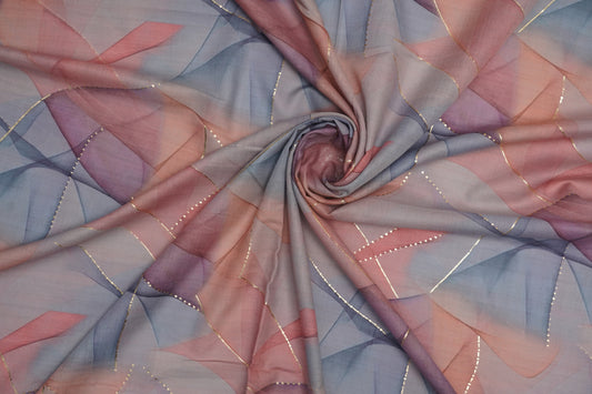 COTTON CAMBRIC WITH FOIL - MULTI-SHADE PASTEL