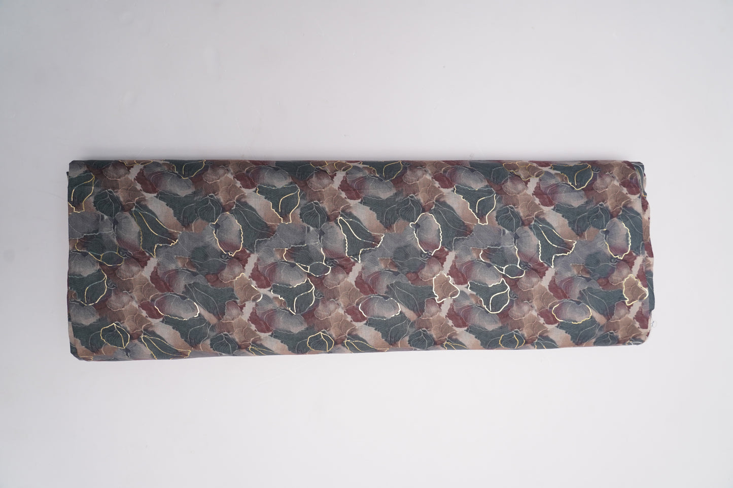 COTTON CAMBRIC WITH FOIL - Deep Teal Green,Dusty Maroon