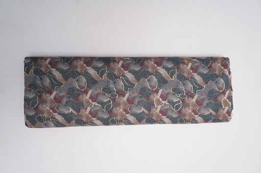 COTTON CAMBRIC WITH FOIL - Deep Teal Green,Dusty Maroon