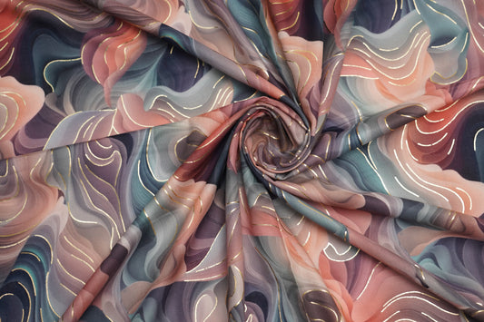 COTTON CAMBRIC WITH FOIL - MULTI COLOR