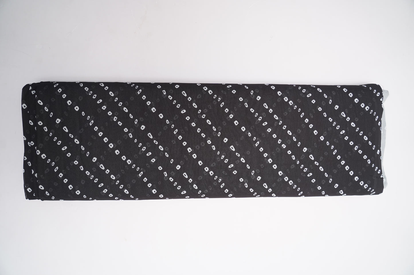 DIGITAL GEORGETTE - Jet Black with Soft White Dots