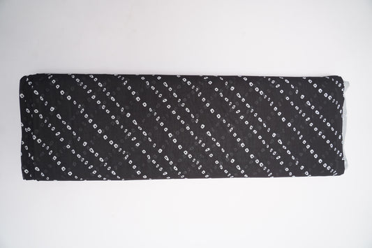 DIGITAL GEORGETTE - Jet Black with Soft White Dots