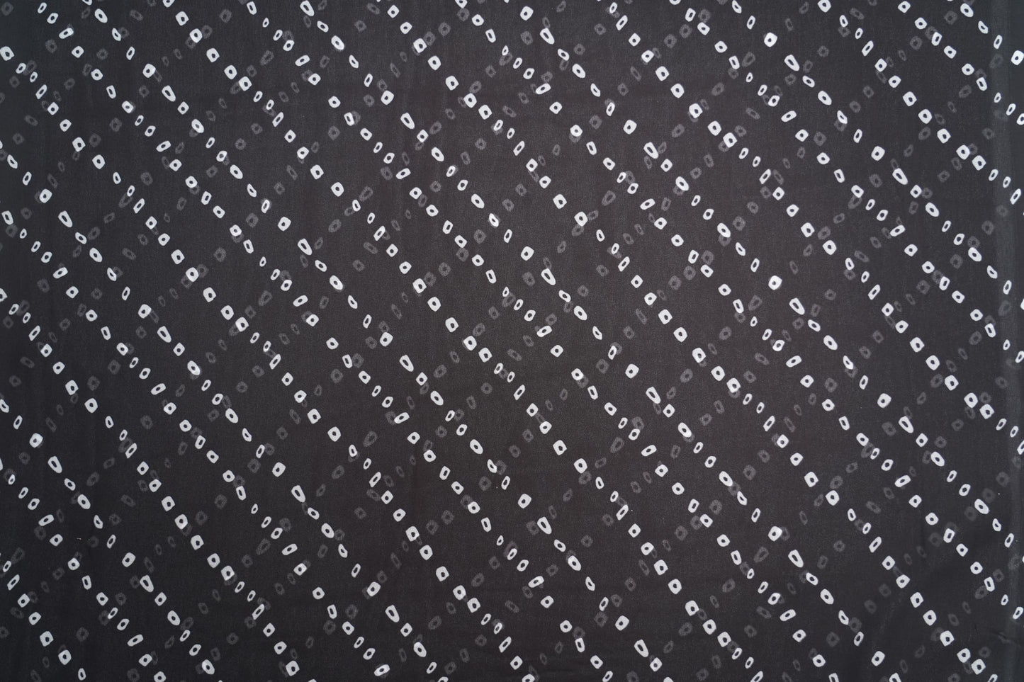 DIGITAL GEORGETTE - Jet Black with Soft White Dots