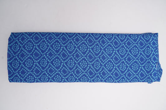DIGITAL GEORGETTE - Royal blue base with aqua blue bandhani-style