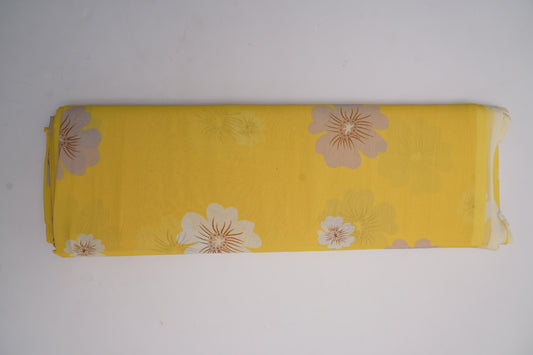 DIGITAL GEORGETTE - Lemon yellow base