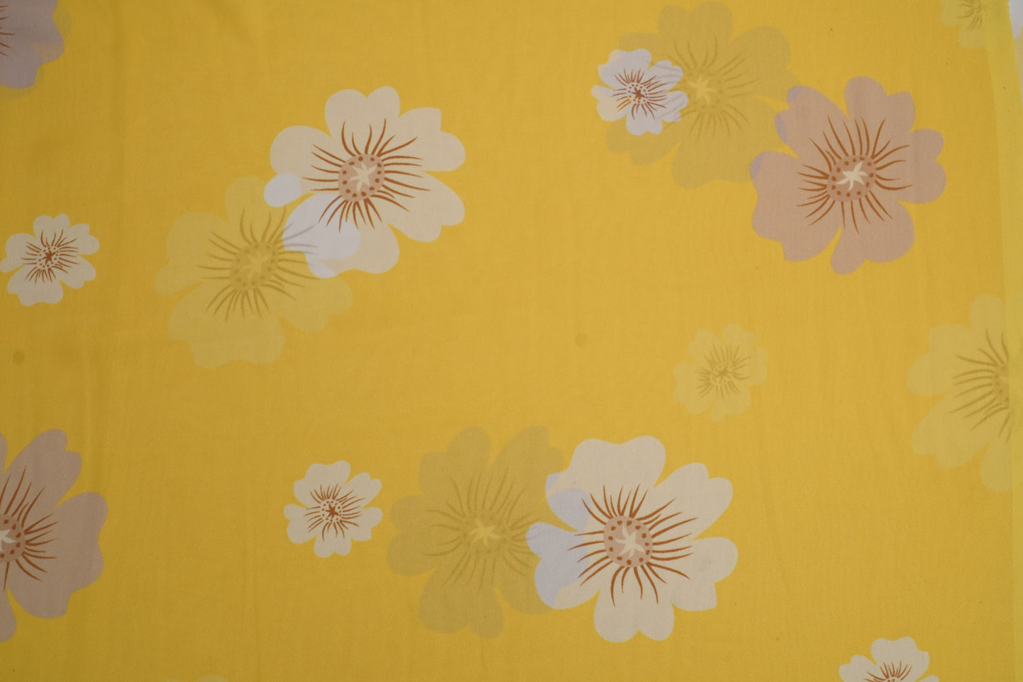 DIGITAL GEORGETTE - Lemon yellow base