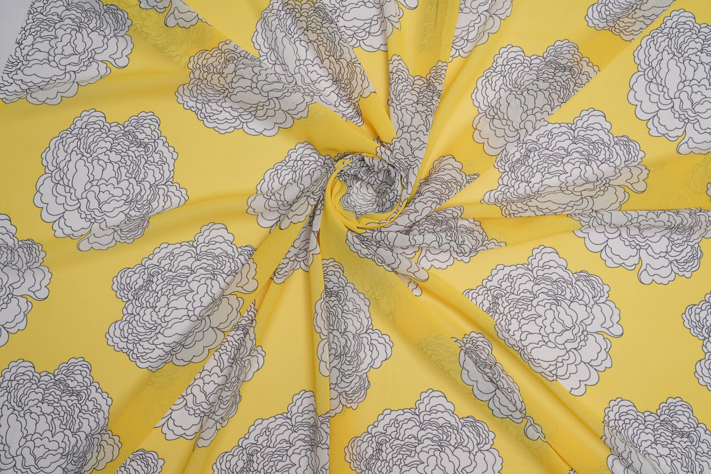 DIGITAL GEORGETTE - Lemon yellow base