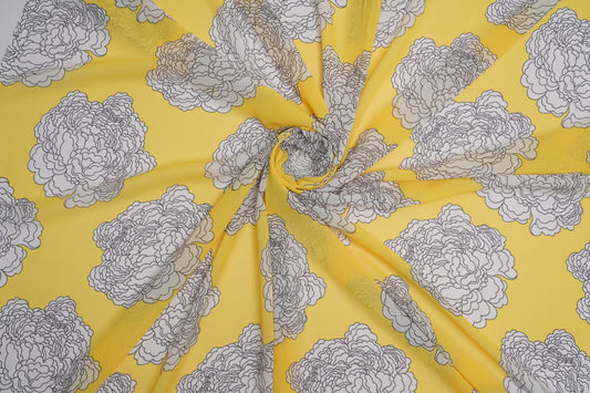 DIGITAL GEORGETTE - Lemon yellow base