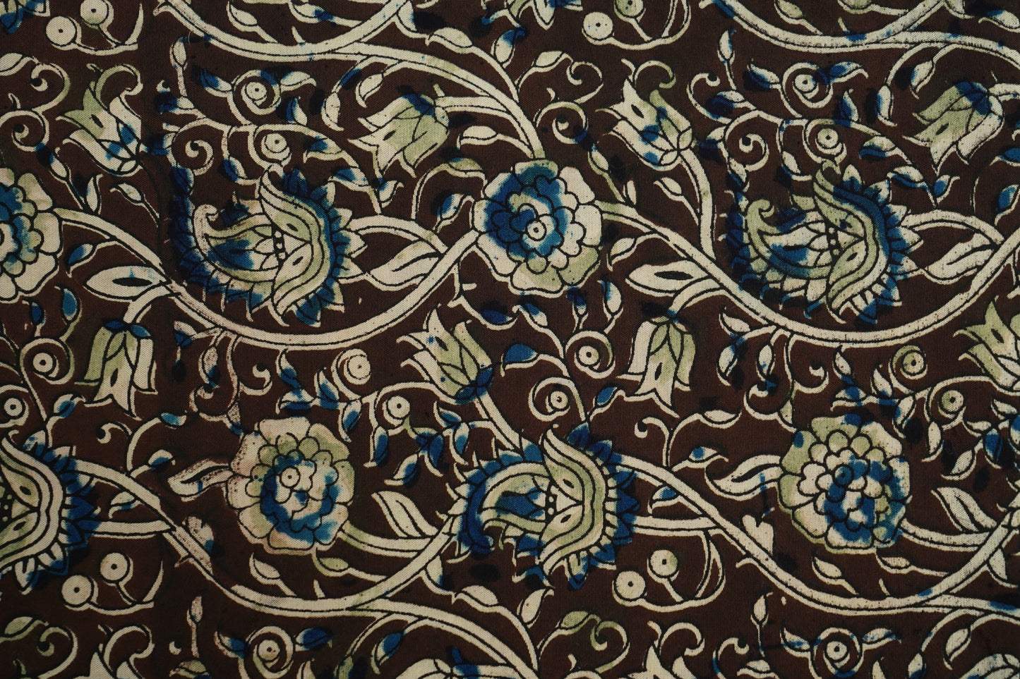 KALAMKARI SILK - Coffee brown base
