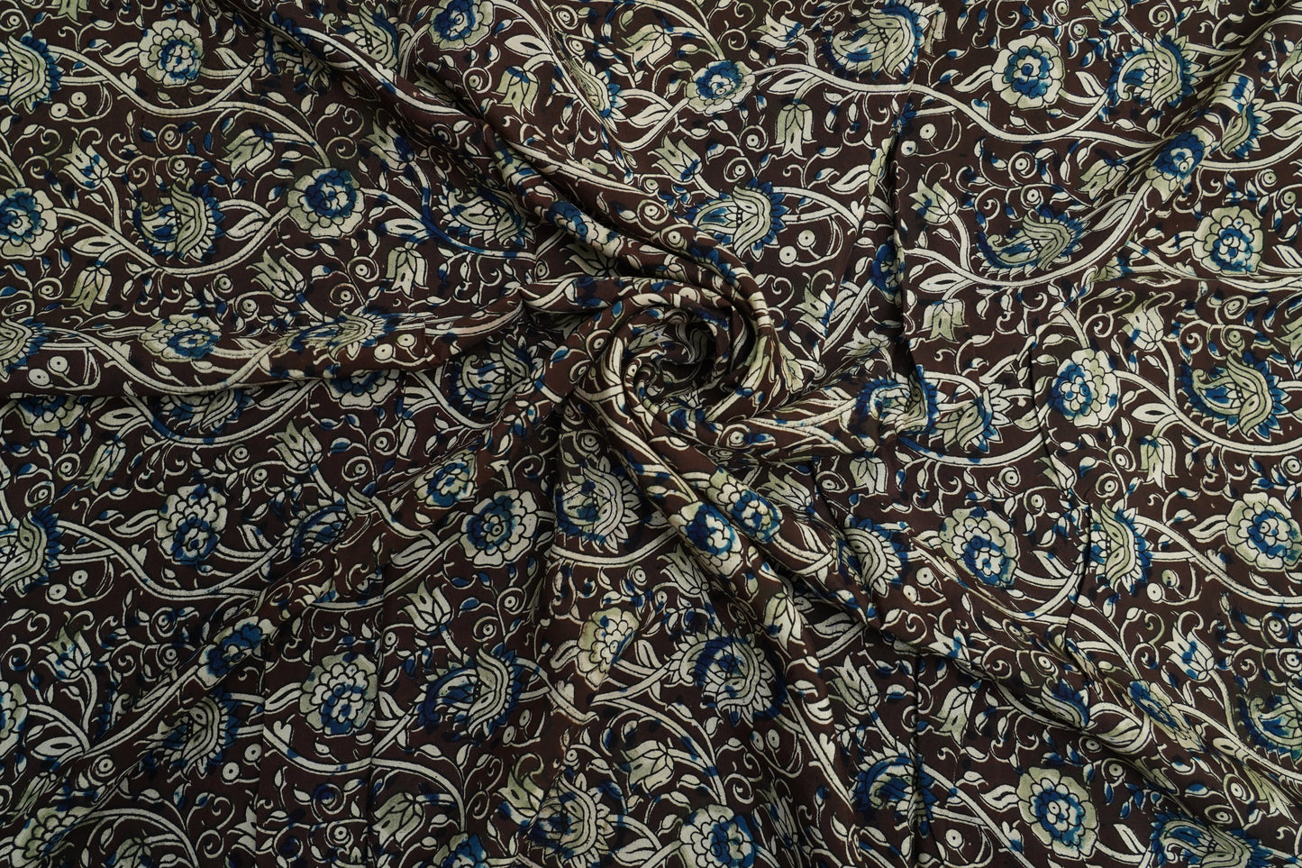 KALAMKARI SILK - Coffee brown base