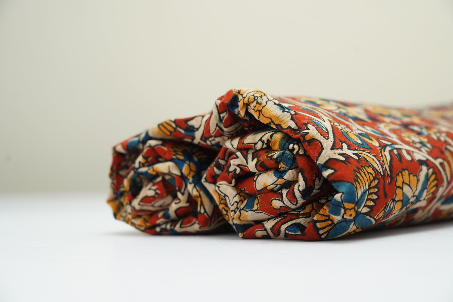 KALAMKARI SILK - RUST RED BASE