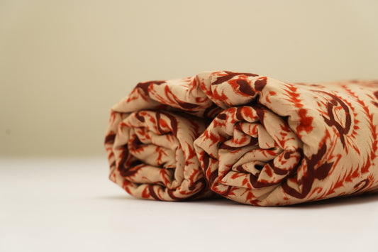 KALAMKARI SILK - Soft beige base