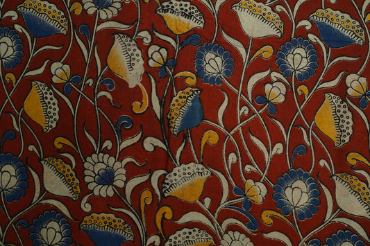 KALAMKARI COTTON - Rust red base