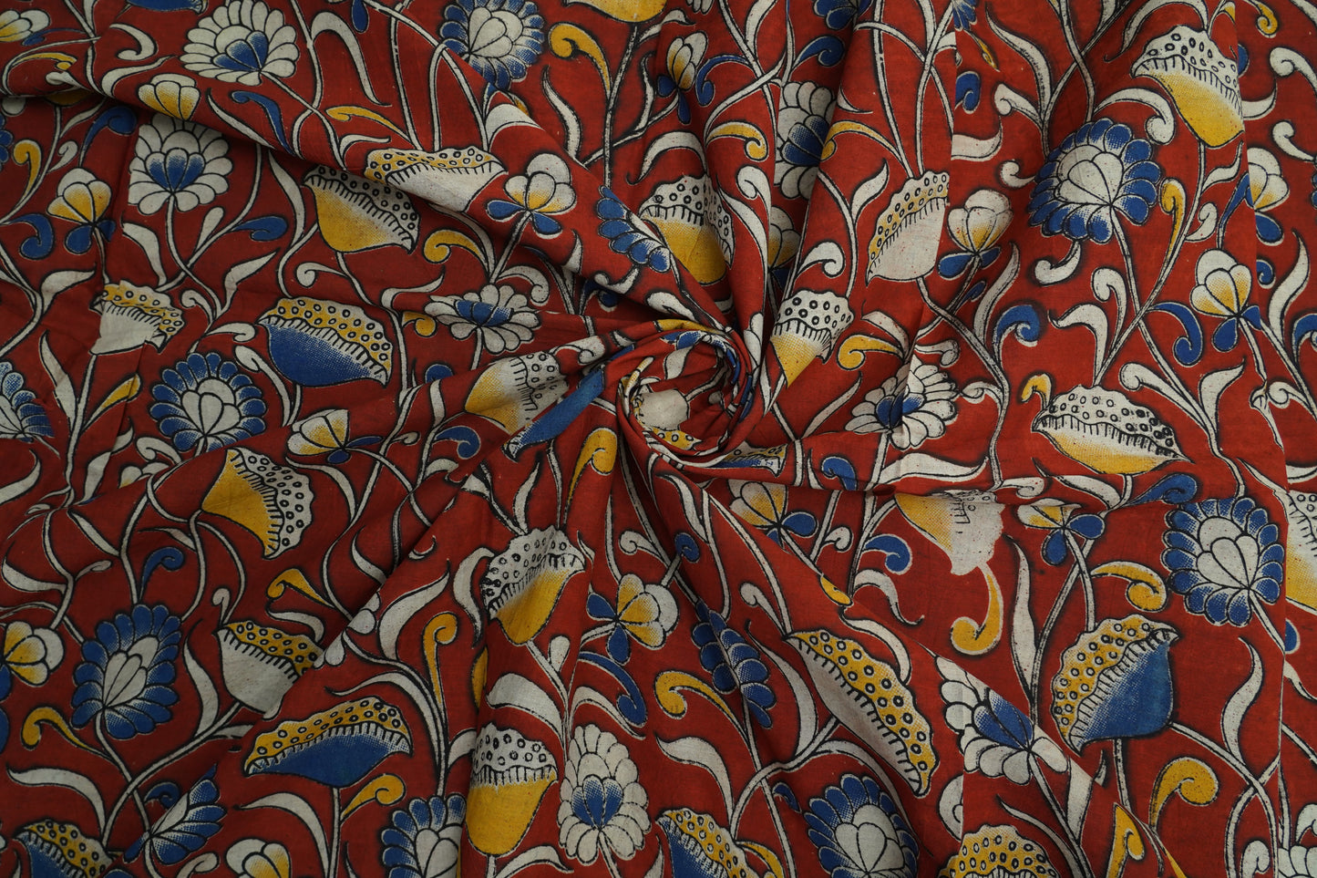 KALAMKARI COTTON - Rust red base