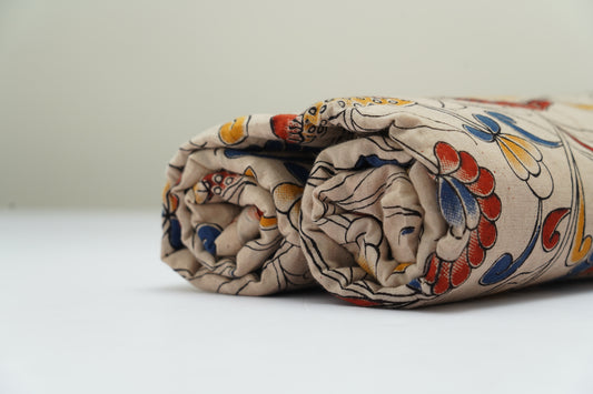 KALAMKARI COTTON - Off-white base