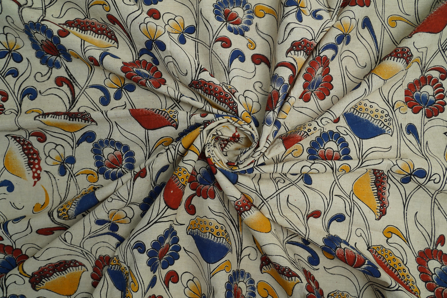 KALAMKARI COTTON - Off-white base