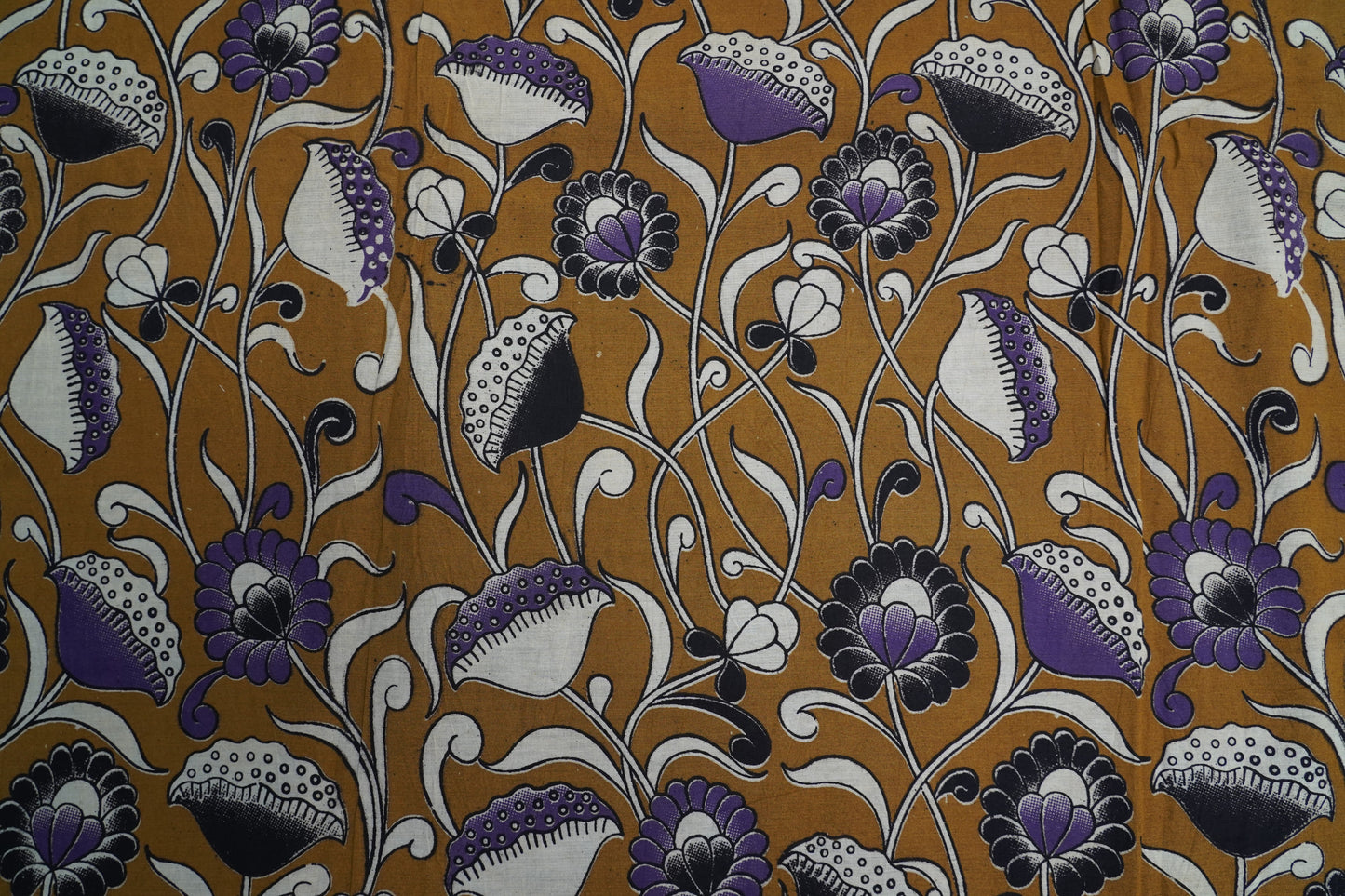 KALAMKARI COTTON - Mustard ochre base