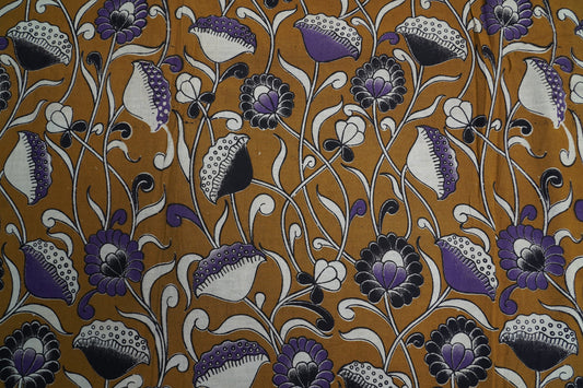 KALAMKARI COTTON - Mustard ochre base