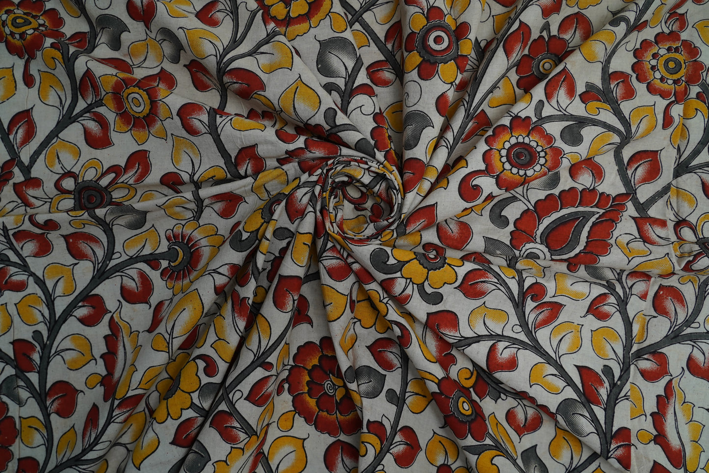 KALAMKARI COTTON - Off-white base