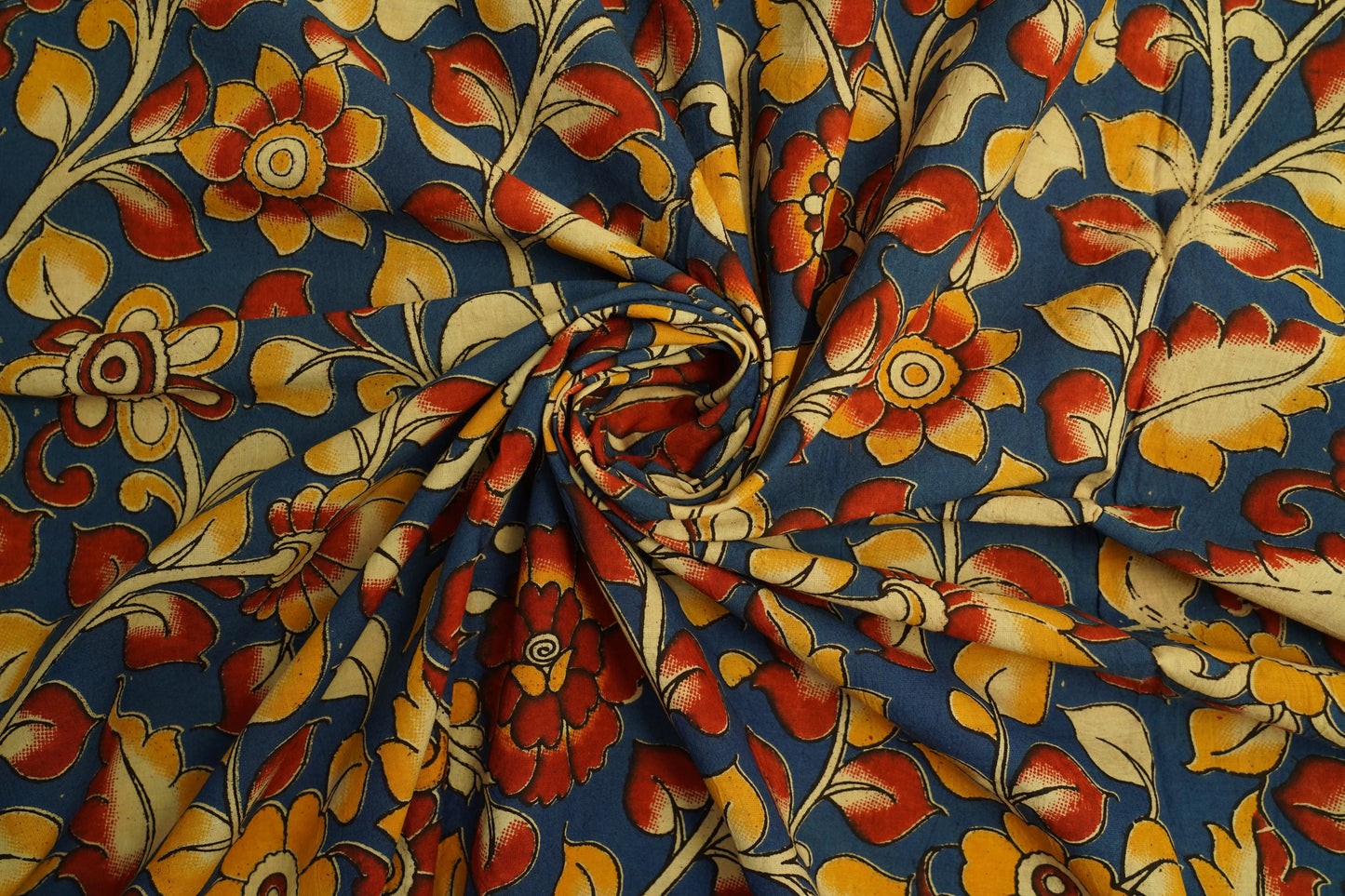KALAMKARI COTTON - Royal blue base