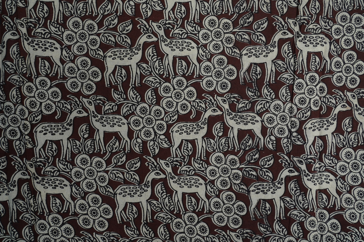 KALAMKARI COTTON - Chocolate brown base