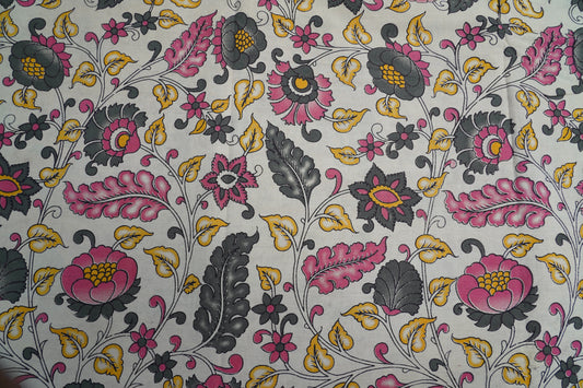 KALAMKARI COTTON - Off-white base