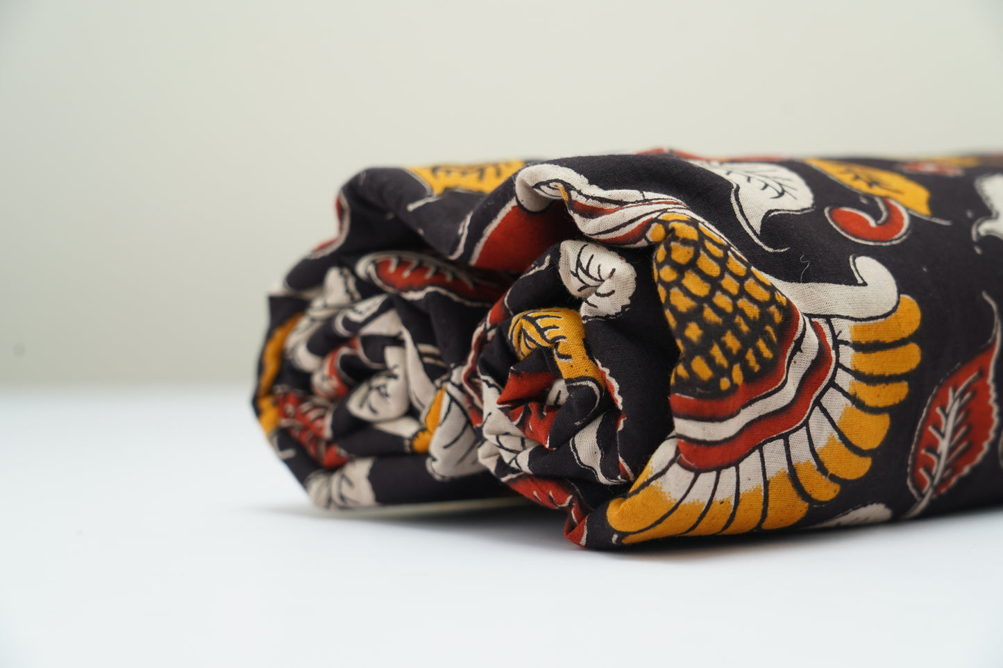 KALAMKARI COTTON - Jet black base