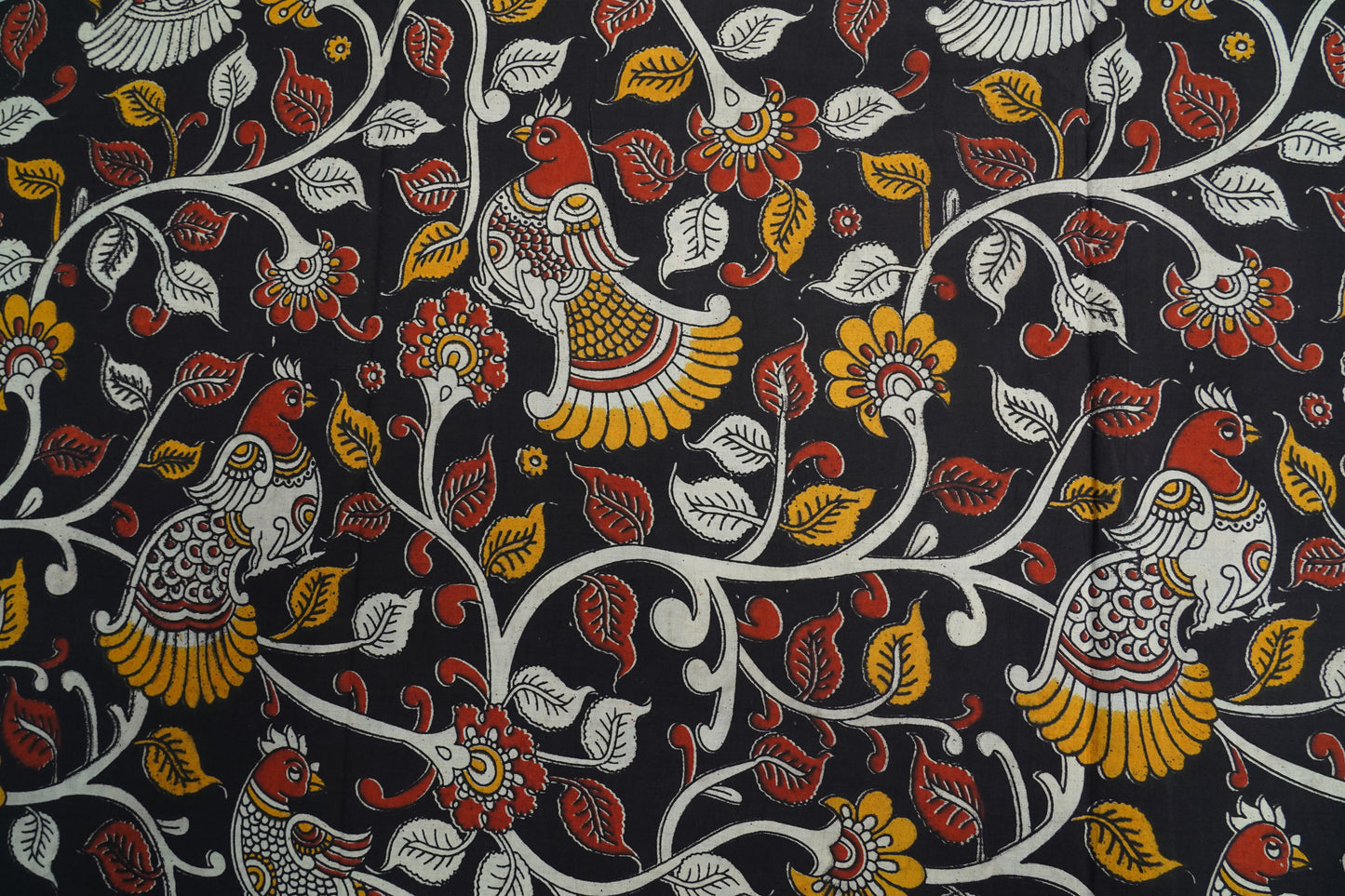 KALAMKARI COTTON - Jet black base