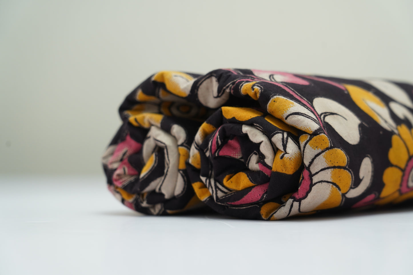 KALAMKARI COTTON - Jet black base