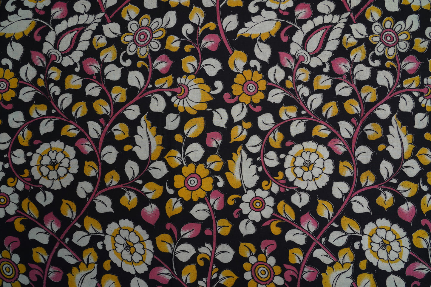 KALAMKARI COTTON - Jet black base