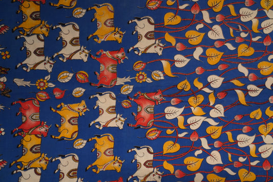 KALAMKARI COTTON - Royal blue base