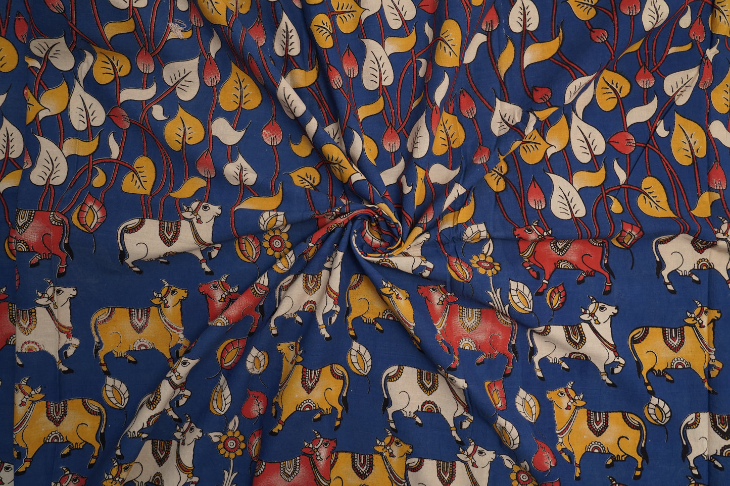 KALAMKARI COTTON - Royal blue base