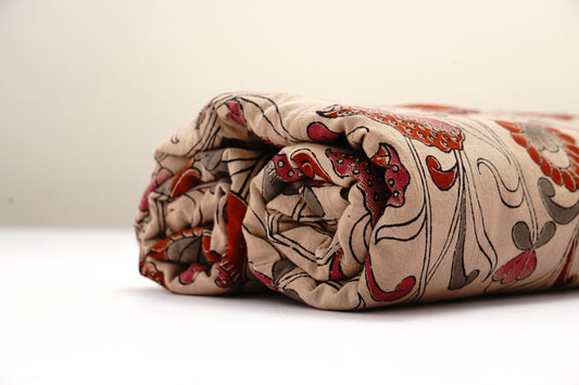 KALAMKARI COTTON - LITE Beige base