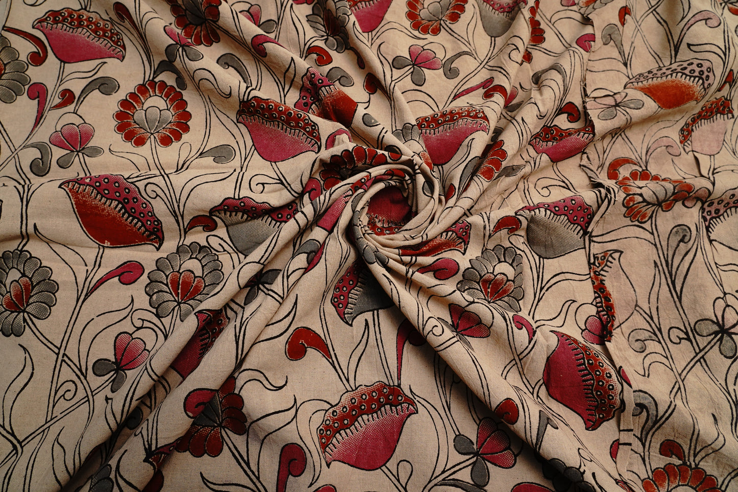 KALAMKARI COTTON - LITE Beige base