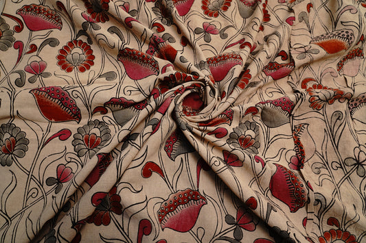 KALAMKARI COTTON - LITE Beige base
