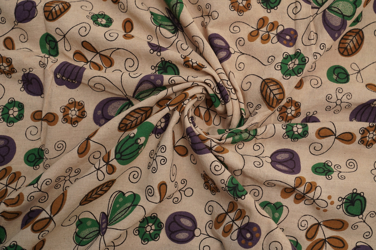 KALAMKARI COTTON - Beige base