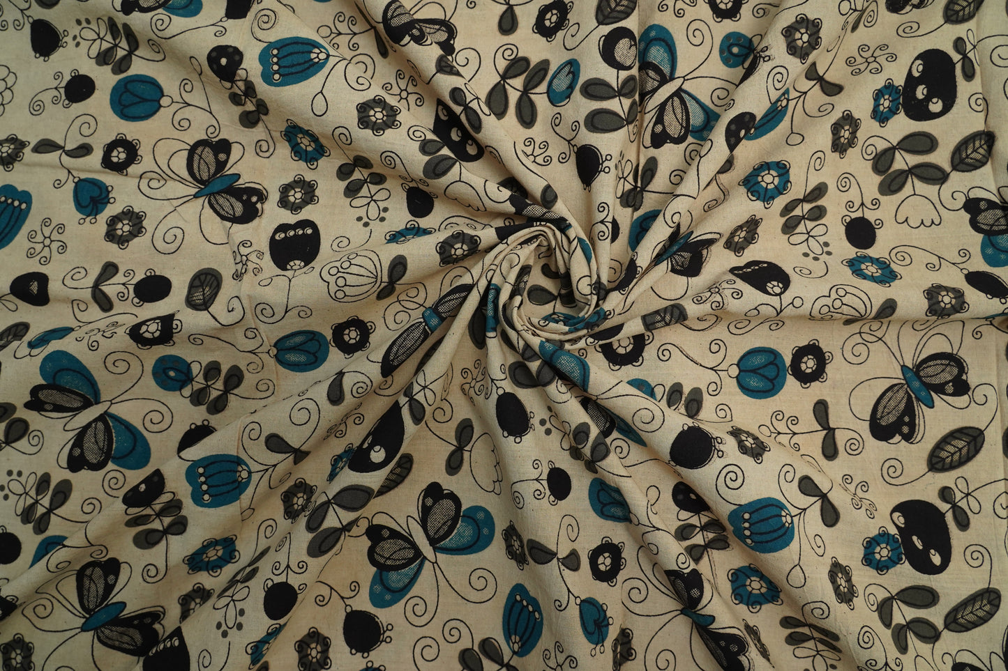 KALAMKARI COTTON - Beige base