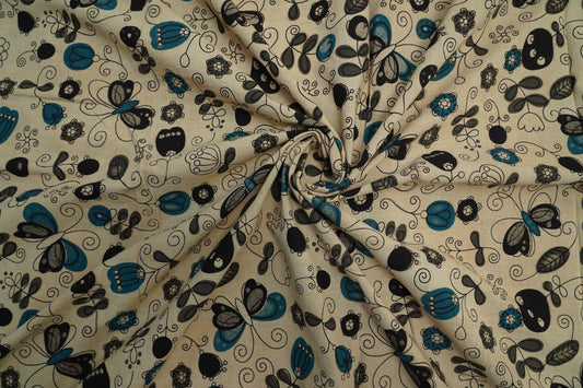 KALAMKARI COTTON - Beige base