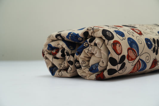 KALAMKARI COTTON - Beige base