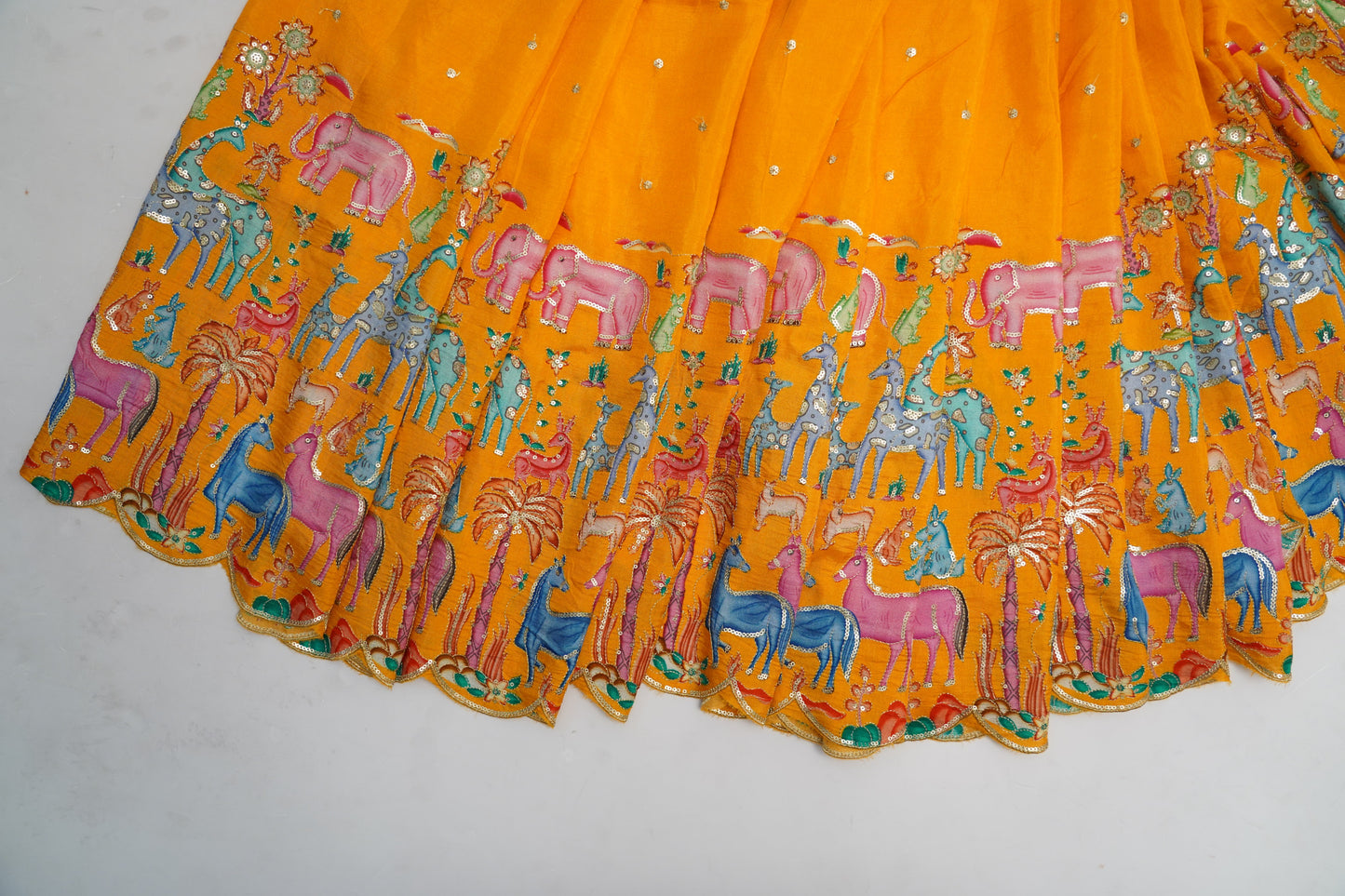 Embroidered Silk Fantasy Border Fabric