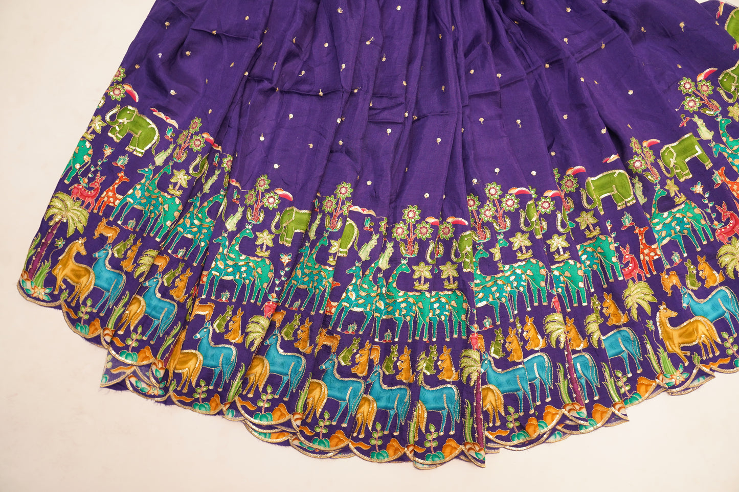 Embroidered Silk Fantasy Border Fabric