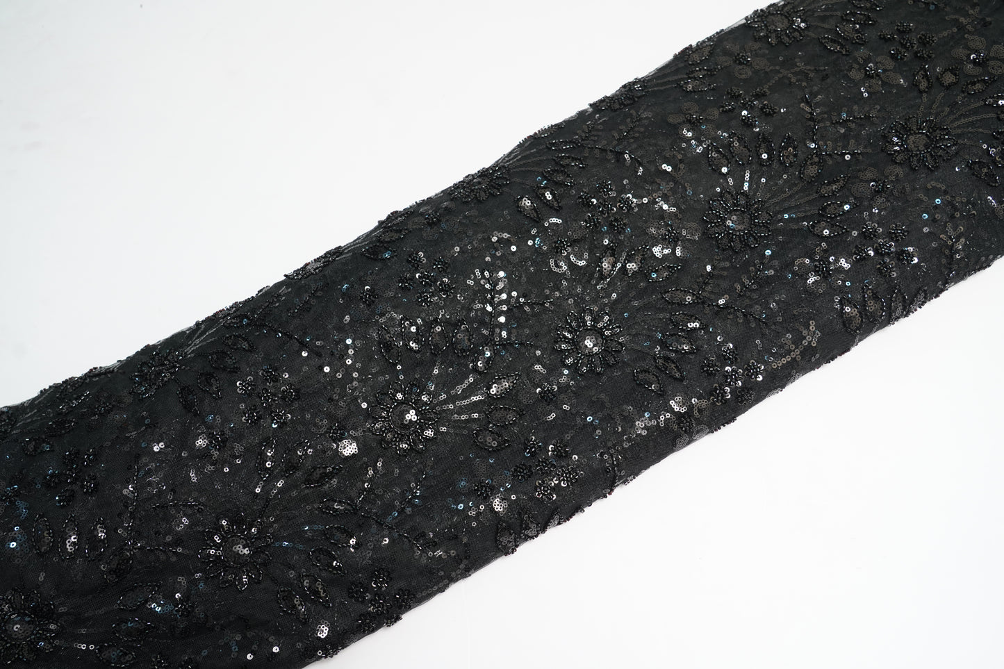 IMPORTED HANDWORK NET EMBROIDERY - Jet Black